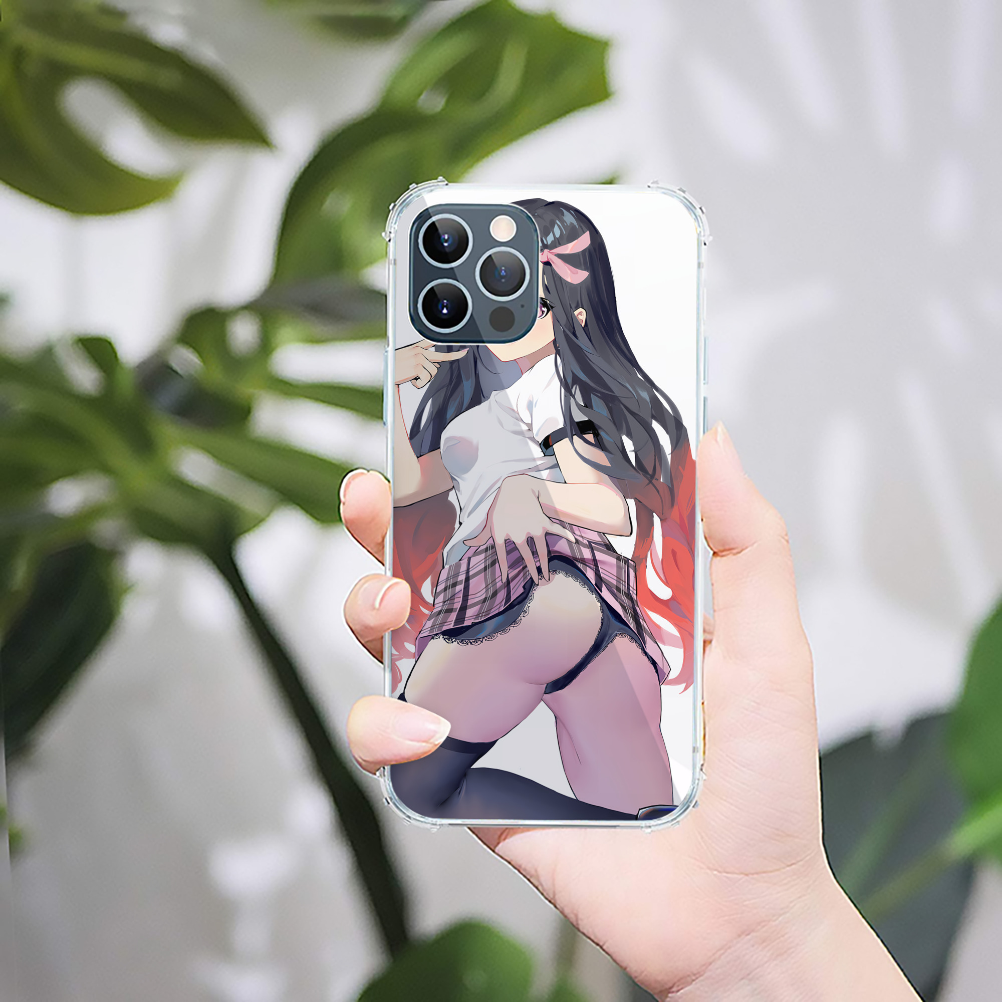 （画像用） 鬼滅の刃（きめつのやいば）竈門 禰󠄀豆子／かまど ねずこ Kamado Nezuko 【iPhone 12シリーズ対応】透明スマホケース（クリアソフトケース）